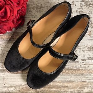 J Crew Velvet Mary Janes